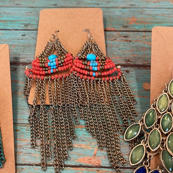 SoldSet of three dangle earrings - Picture 3 of 4